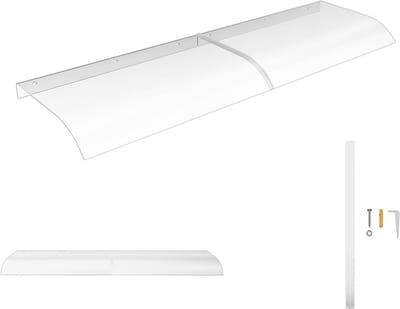 Froadp Luifel voor huisdeur, overkapping, 50 x 160 cm, deurdak van transparant PET, 3,5 mm dik, terrasdak, regenbescherming en uv-bescherming, huisdeurluifel voor deur, raam, balkon, garage, terras