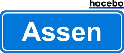 Hacebo - Plaatsnaam Sticker - 29x10 CM - Assen sticker - Verkeersborden sticker - grappige cadeaus - Assen