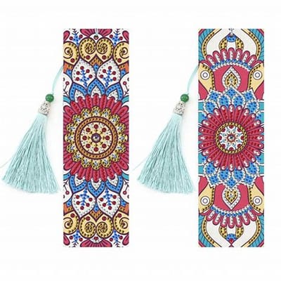 Boekenlegger set van 2 - 14 - Mandala - Diamond painting - compleet pakket - Diamond painting by Wietske