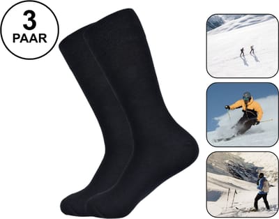 PD® - Wandelsokken - Thermosokken - Maat 39-42 - 3 Paar - Zwart - Universeel