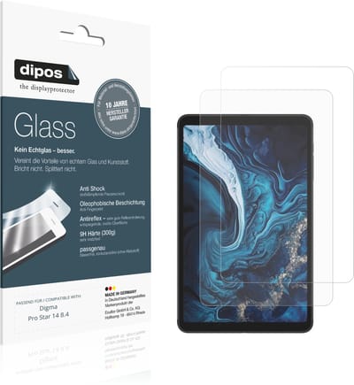 dipos – 2x Matte Pantserfolie geschikt voor Digma Pro Star 14 8.4 | 9H Screenprotector