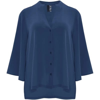 V-hals Blouse in Crêpe Dames Mat Fashion Airwashed