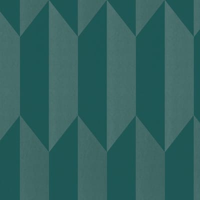 Exclusief luxe behang Profhome 790867-GU vliesbehang hardvinyl warmdruk in reliëf gestructureerd met geometrische vormen glanzend blauw petrol blauwgroen 5,33 m2