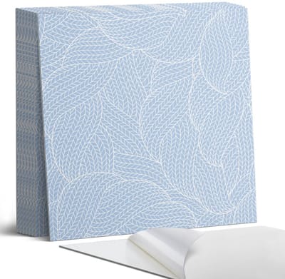 Coloray Plaktegels - Bladpatroon in golven Portugese Tegels - 30 cm x 30 cm - Blauw Plaktegels - 9 stuks - Vierkant PVC Tegels - Plaktegels Keuken - Zelfklevende Vloertegels - Vinyl Tegels - Zelfklevende Tegels