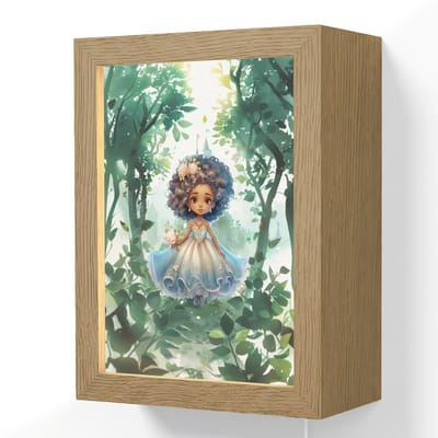 Wandlamp 15x20 cm - Oplaadbaar - Prinses - Kasteel - Meiden - Bloemen - Wandlampen binnen woonkamer - Slaapkamer lamp met kabel - Decoratieve nachtlamp - Vloerlamp snoer