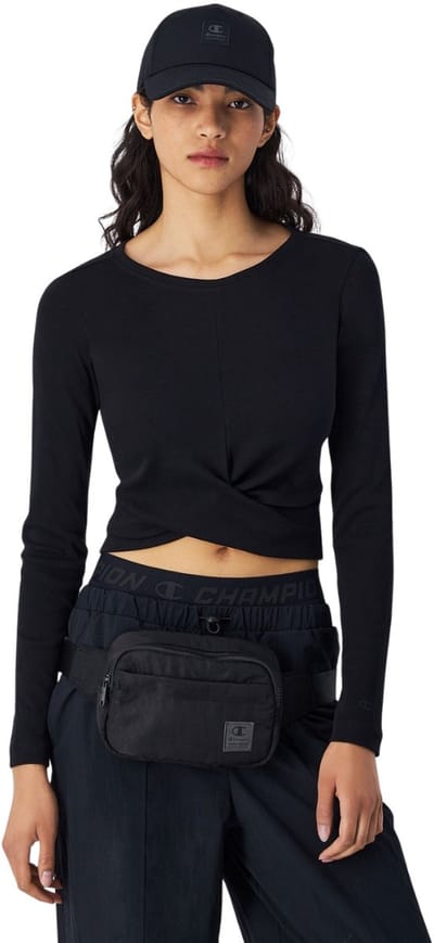 Champion T-shirt Dames Crewneck Croptop Zwart - Maat S