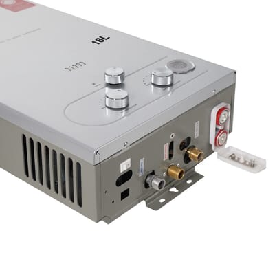 Doorstroomverwarmer - LPG - RVS - 2800Pa - 18L - Zilver