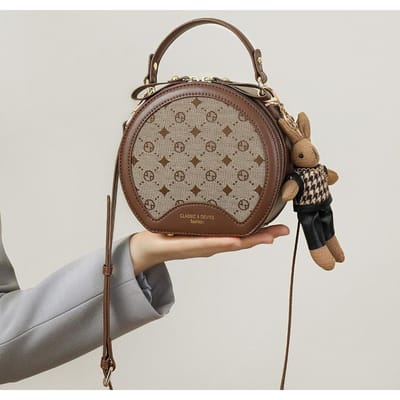 All-Match Lichte Luxe Mode Eén Schouder Crossbody Tas High-end Handtas Kleine Ronde Tas gray