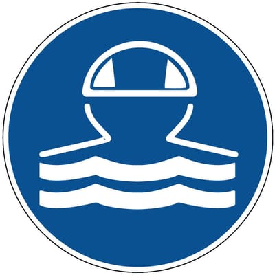 Badmuts verplicht sticker 400 mm
