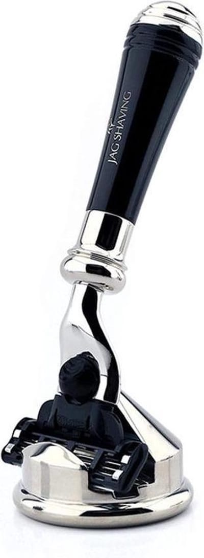 Speciale Uitgave Luxe 3 Rand Scheermes en Verchroomd Roestvrij Staal Staan Mini Hars Handvat Nieuwe Ontwerp Geweldig Cadeau (3 Blade Razor with Stand)