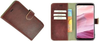 Pearlycase® Geschikt voor Samsung Galaxy S8 Plus Hoesje Echt Leder Wallet Bookcase Bordeauxrood