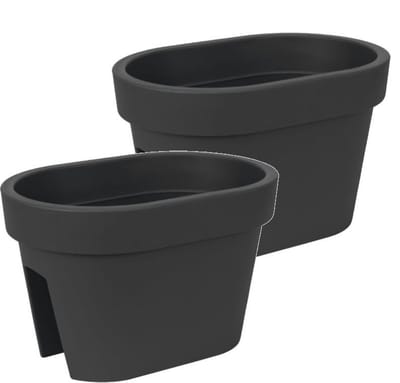 Bloembak Balkonbak Lofly Railing 27x40x25cm ANTRACIET Prosperplast / 2 STUKS ! /
