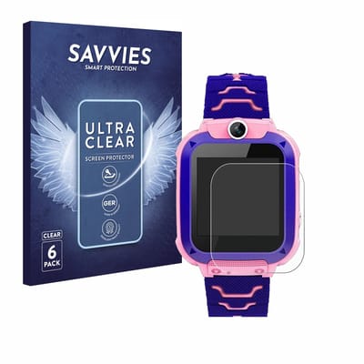 Savvies - Screenprotector voor Bothergu Kids Smartwatch Q12 - Folie Beschermfolie transparant 6 Stuks