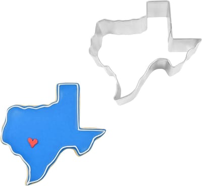 Koekjesvorm Texas - Vorm Texas - Koekjes Bakken - Tinplated Staal - 3.5 inch - Zilver