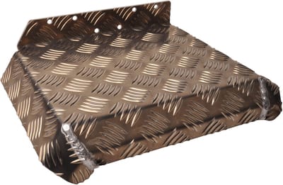 Half spatbord links - 310x290 mm - geschikt voor Hapert aanhanger - aluminium traanplaat materiaal