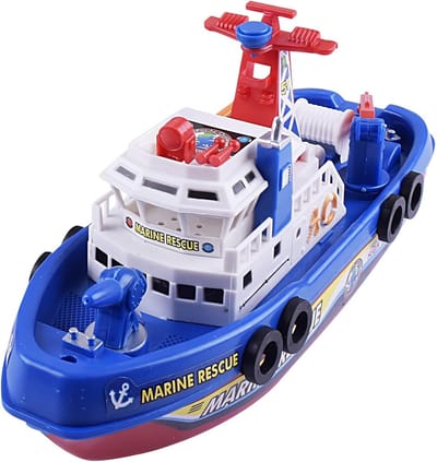 Badspeelgoed Brandweerboot - Waterspeelgoed Fontein - Badtijd Plezier - Automatische Watersproei - 26 x 10 x 14 cm - Rood