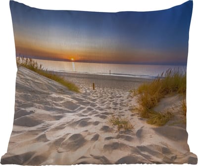 Tuinkussen - Duin - Zonsondergang - Horizon - Strand - Gras - 40x40 cm - Weerbestendig