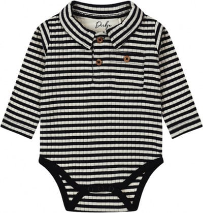 Dirkje - Body/Romper - Biologische katoen - Navy - gestreept - Maat 50/56