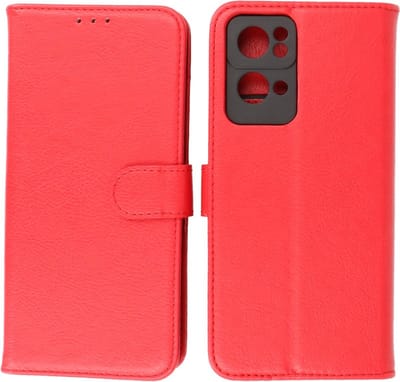 Oppo Reno 7 Pro 5G Hoesje - Book Case Telefoonhoesje - Kaarthouder Portemonnee Hoesje - Wallet Cases - Rood