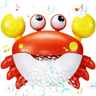 Krab Automatische Bellen Maker Bad Speelgoed voor Peuters - Muzikaal Bellen Blaasmachine - Schattig Cartoon Krab Badkuip Bellen Speelgoed - Interactief Zintuiglijk Bad Tijd Speel Cadeau voor Baby Jongens Meisjes 1-6 Jaar