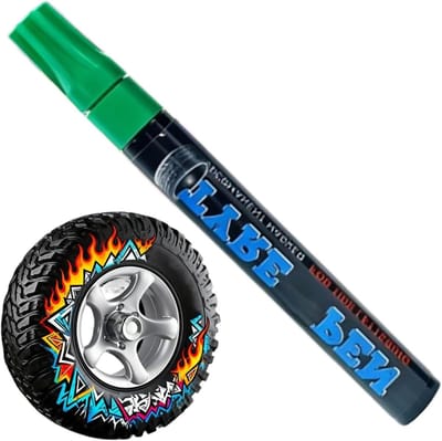 Banden Letterverf Pen - Velgen Marker - Voertuig Decoratie - Snel Droog Permanent - 14 x 2 x 2 cm