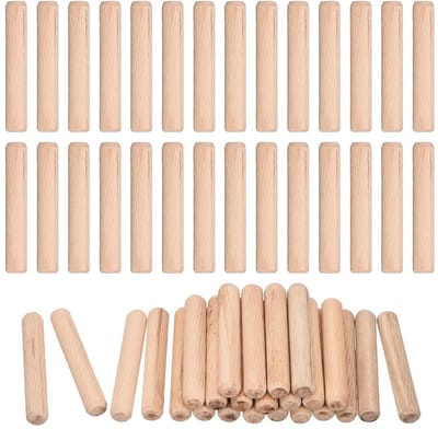 Houten pluggen - Bevestigingspennen - Meubelmontage - Gegroefd ontwerp - 90 stuks 10x60mm - Lichtbruin