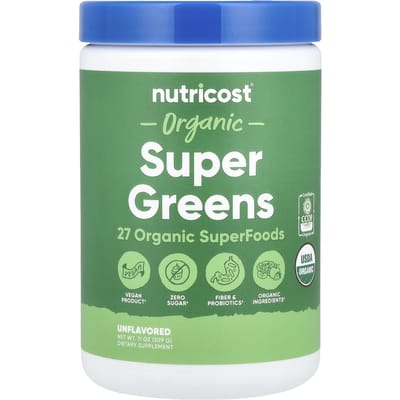 Super Aliments Verts Biologiques, Non Aromatisés, 309G(11 onces)