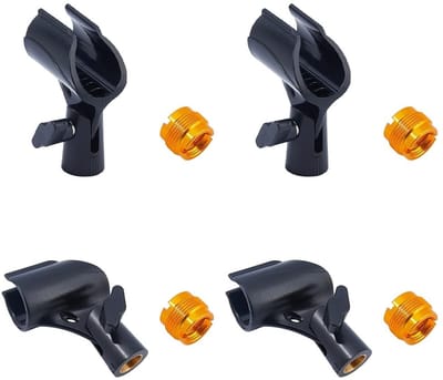 Dailygoods- Microfooncliphouder Verstelbaar Design - Universele Microfoonclips - 4 Stuks - Geschikt voor Live Streaming - Podcasting - Flexibel Ontwerp - Microfoonclip