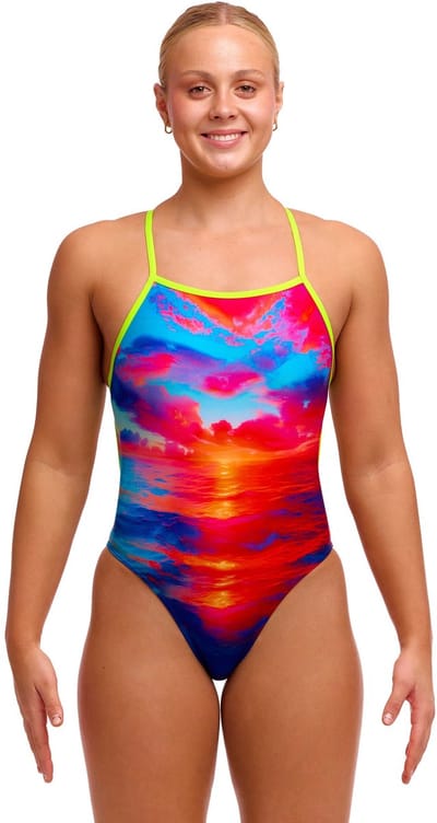 Funkita Dames badpak Tie Me Tight Sunset Delight