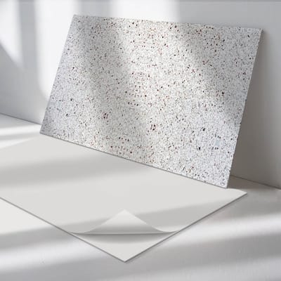 Wallfluent Vinyl Wandpaneel - Natuursteen textuur Zelfklevend Wandpaneel - 100 cm x 50 cm - Wit PVC wandpaneel - Set van 1 - Rechthoekig Wandbekleding Vinyl - Texturen Wandpaneel - PVC Muurpaneel - Wandpaneel Keuken en Badkamer