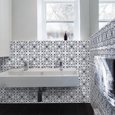 Zelfklevende tegelmuurstickers voor keuken en badkamer - 30 cementtegelstickers (Azulejos/Jello) - 30 stickers, 10x10cm