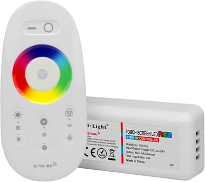 Thijox - 2,4 GHz LED-afstandsbediening en RF-controller voor RGB LED-strips, Miboxer compatible, met uitschakelgeheugen, voor DC12V/24V, perfect voor