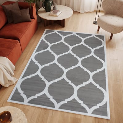 Tapiso Luxury Vloerkleed Wit Grijs Woonkamer Modern Tapijt Maat- 250x350