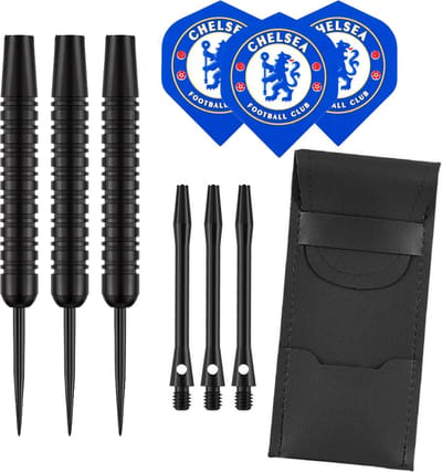 Darts Set Black - dartpijlen - Chelsea - dart shafts - dart flights - 23 gram - dartspijlen