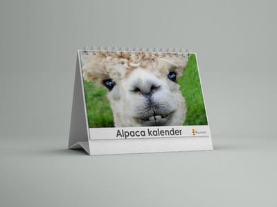 Alpaca Bureau-verjaardagskalender | Alpaca bureaukalender |Alpaca kalender 20x12.5 cm