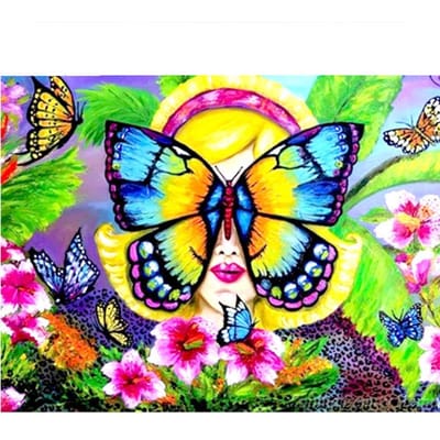 Peinture de diamant de chat de dessin animé coloré, strass carrés et ronds, images à faire soi-même, mosaïque de diamant 20X30CM blue