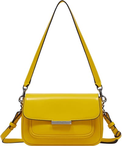 LIEBESKIND BERLIN Schoudertas Andrea Spazzolato Crossbody Bag Lemon Mosterdgeel