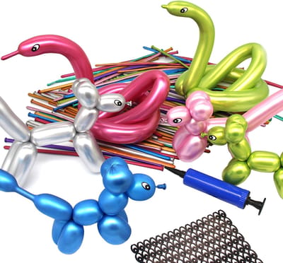 Dailygoods- Modelleerballonset 100-delig - Metallic 260Q - Verchroomde Ballonnen - Diervorm - Voor Verjaardag - Feest/Kerstmis