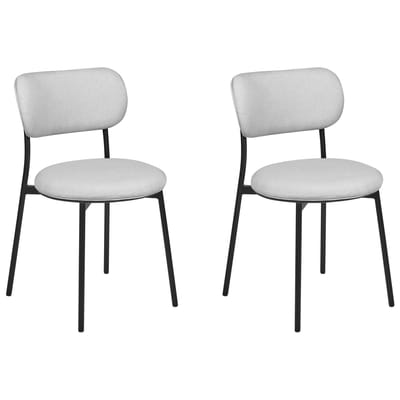 CASEY - Eetkamerstoelen set van 2 - Lichtgrijs - Polyester