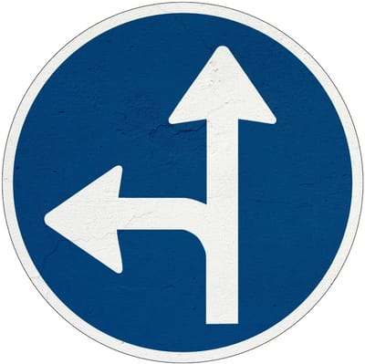 Verplichte rijrichting bord - D6L | Sign Again materiaal | 20 cm