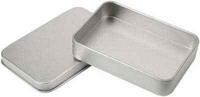 Rechthoekige opbergdoos met plat deksel voor make-up, sieraden en aquarel, 115 x 85 x 22 mm, draagbaar en vulbaar organizer-houder