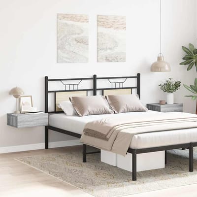 vidaXL - Nachtkastjes - 2 - st - zwevend - 40x30x15 - cm - bewerkt - hout - grijs - sonoma