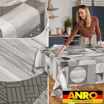 Tafelkleed Afwasbaar - Tafelzeil Tuinmeubelen - Tafel Beschermen - Met Snijrand - 160 x 100 cm - Grijs