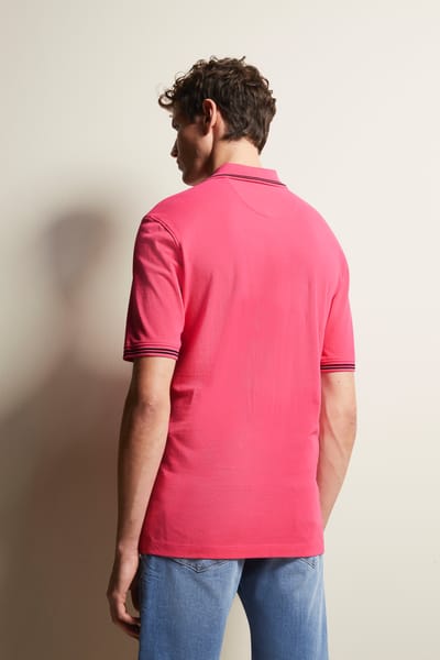 Bugatti Herren Poloshirt met contrasterende strepen