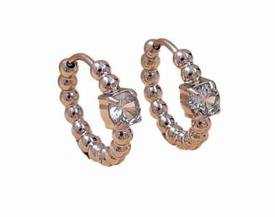 WeLoveSilver - oorringen dames - chirurgisch staal - bolletjes - kristal