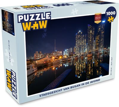 Puzzel Stadsgezicht van Busan in de avond - Legpuzzel - Puzzel 1000 stukjes volwassenen