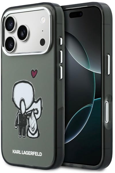 Karl Lagerfeld Karl & Choupette Back MagSafe Case for iPhone 17 Pro Max - Black