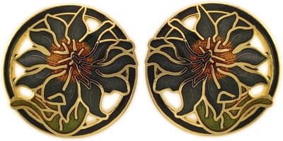 Behave - Oorringen dames - bloemmotief - groen - 2 cm