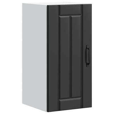 vidaXL - Keukenbovenkast - Lucca - bewerkt - hout - zwart