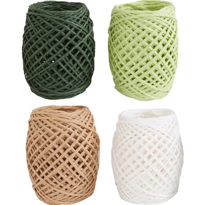 VBS Raffia papieren lint "Natuur", set van 4